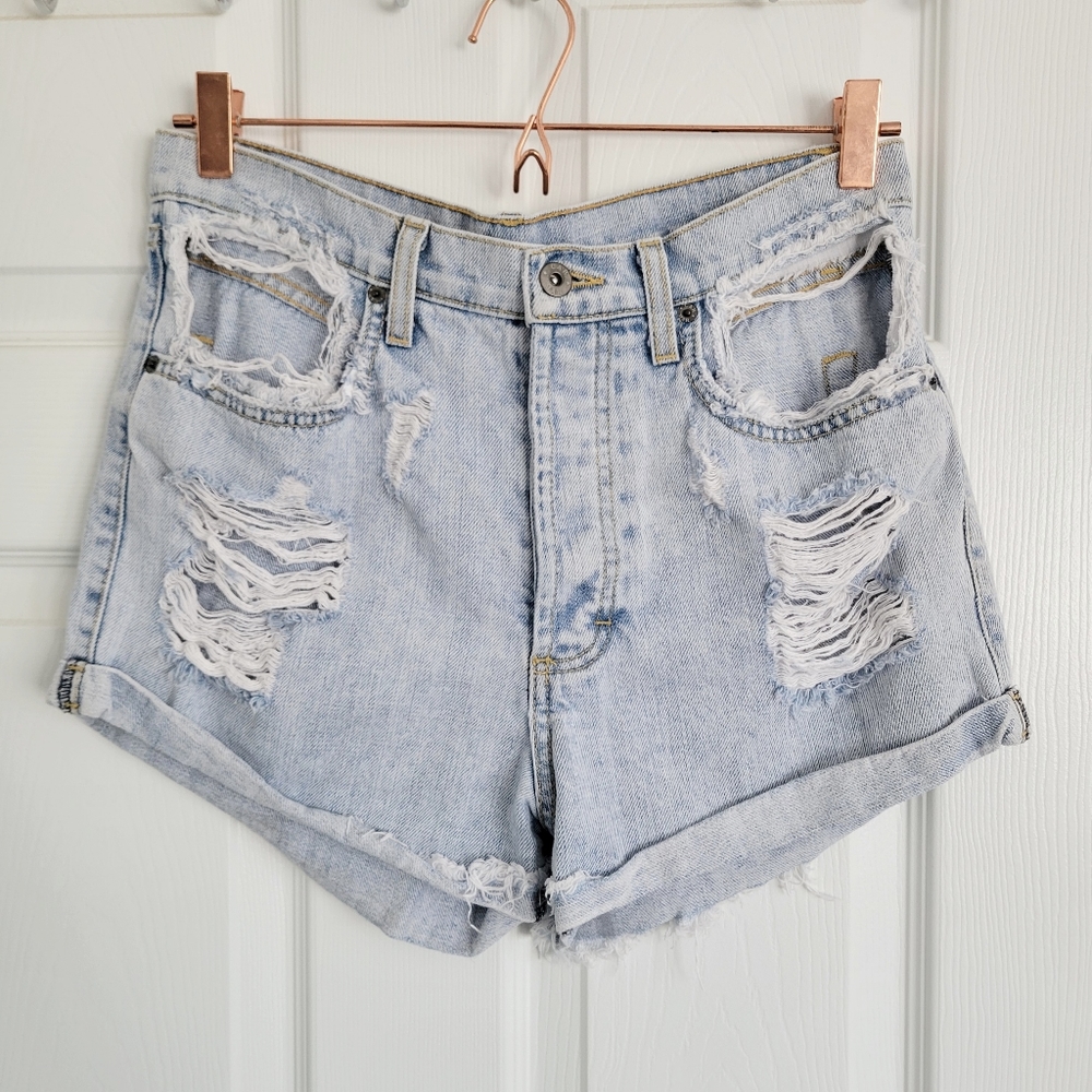 Carmar Cutout Pocket Distressed Denim Shorts